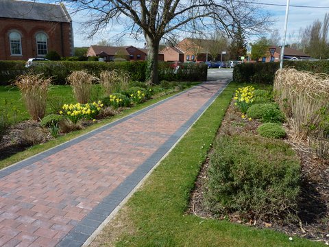 This is a picture of the memorial garden path